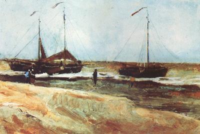 Vincent Van Gogh Beach at Scheveningen in Calm Weather (nn04) Germany oil painting art